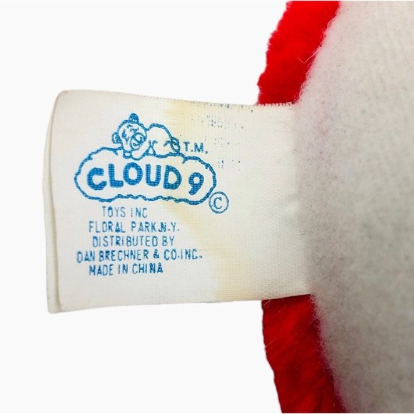 Cloud 9 Red Bird Blue Hair Soft Stuffed Animal Plush Toy Pet Striped Shirt - Picture 9 of 10